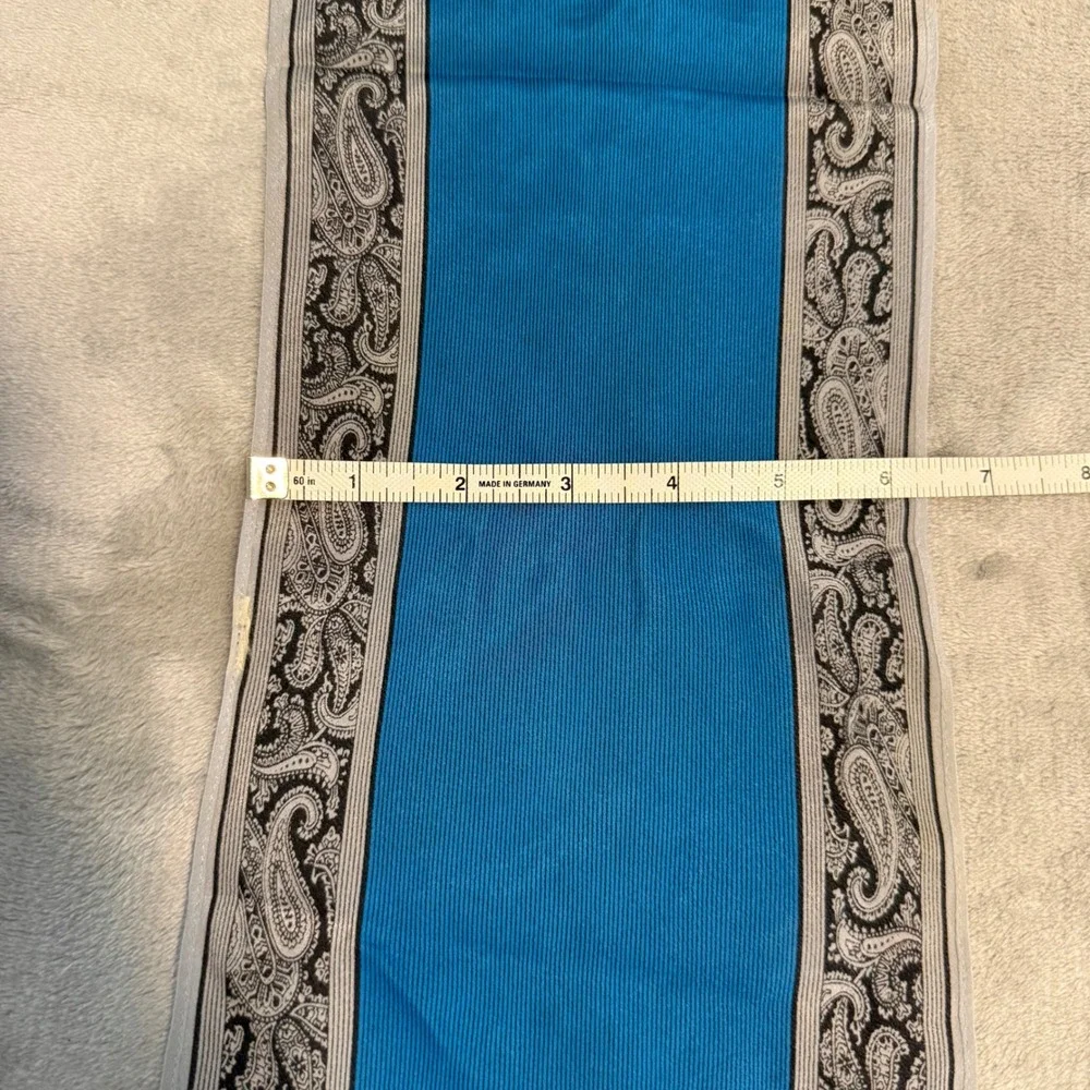 Vintage‎ Y2K Katja Signed Skinny Paisley Scarf European Teal